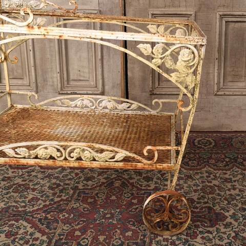 #50776 Vintage Metal Garden Tea Cart Plant Stand image 3