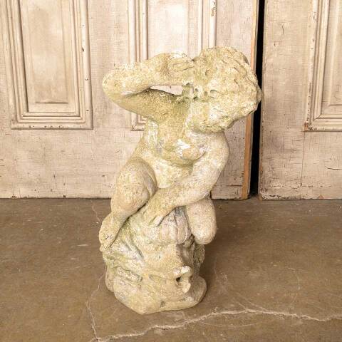 #50825 Vintage Cast Concrete Garden Fountain Statue image 7