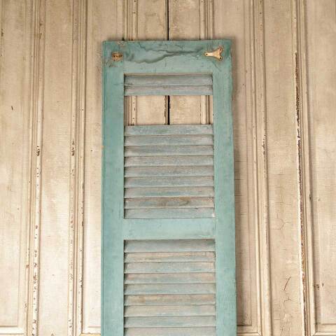 #50828 Antique Exterior Louvered Wood Shutter image 5