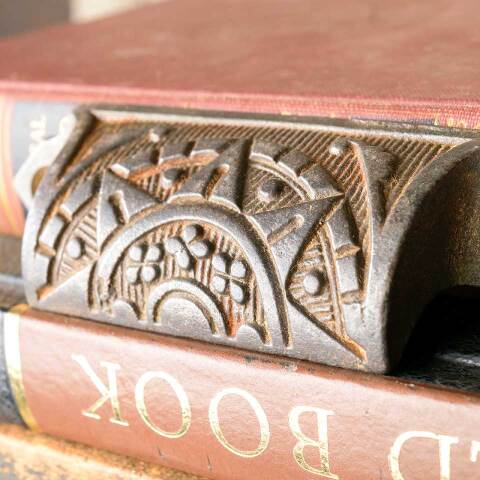 #50881 Antique Cast Iron Bin Pull Drawer Hardware image 4