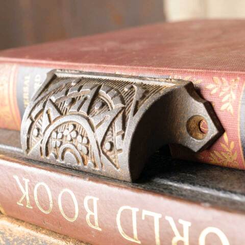 #50882 Antique Cast Iron Bin Pull Drawer Hardware image 4