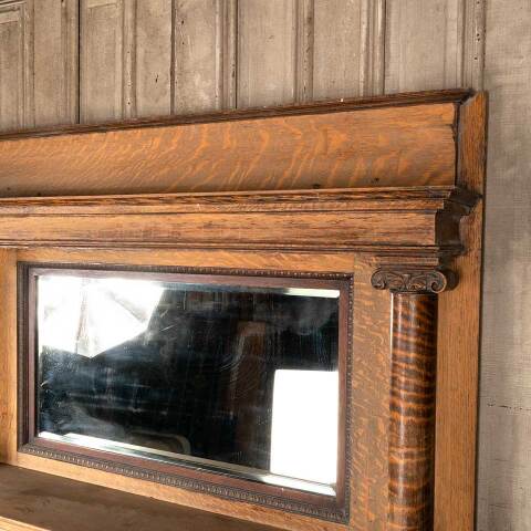 #50902 Salvaged Antique Oak Fireplace Mantel image 5
