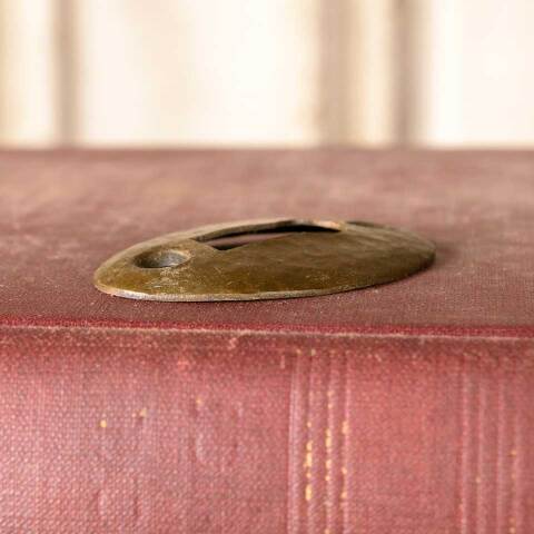 #50910 Vintage Hammered Brass Keyhole Escutcheon image 4
