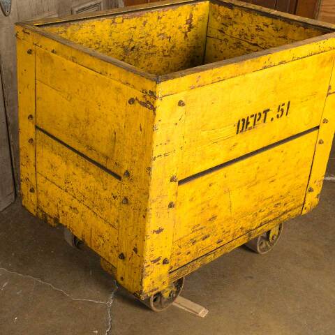 #50913 Antique Rolling Industrial Factory Cart image 4