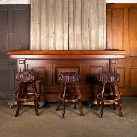 #51022 Salvaged Walnut Dry Bar with Antique Panels image 2