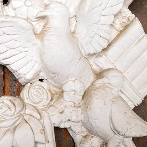 #51039 Antique Ornate Cast Plaster Wall Ornament image 2