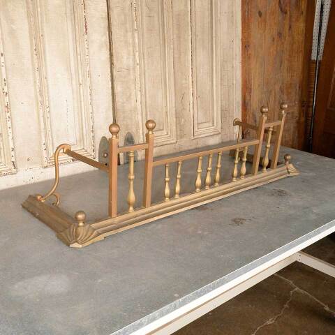 #51041 Salvaged Antique Brass Fireplace Fender image 2