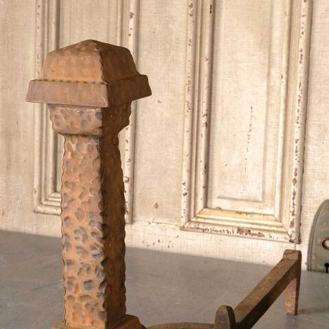 #51044 Set of Antique Cast Iron Fireplace Andirons image 4