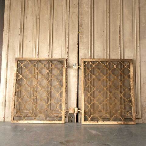 #51048 Set of Vintage Hinged Fireplace Screen Doors image 7