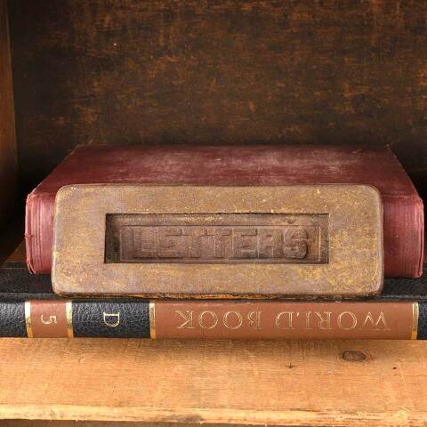 #51069 Antique Cast Metal Door Mail Slot Hardware image 2