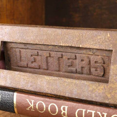 #51069 Antique Cast Metal Door Mail Slot Hardware image 4