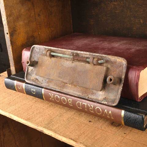 #51069 Antique Cast Metal Door Mail Slot Hardware image 6