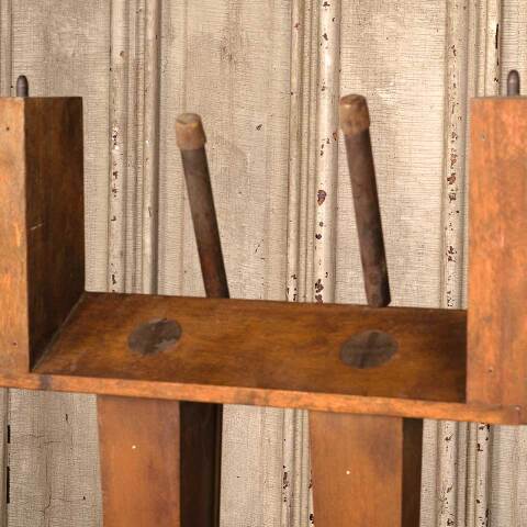 #51084 Antique Wood Piano Lyre and Brass Pedals image 3