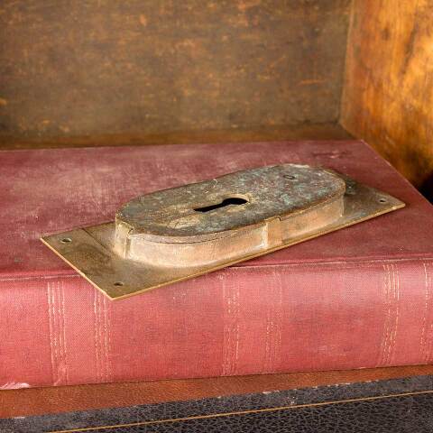 #51134 Antique Solid Bronze Pocket Door Pull image 5