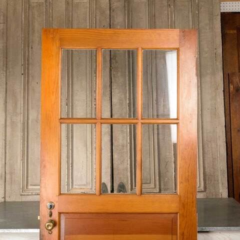 #51140 Salvaged Antique 6 Lite Wood Entry Door image 6