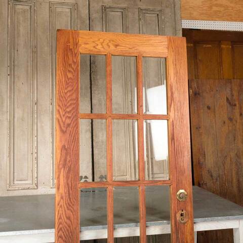 #51141 34x81 Antique 12 Lite Oak French Entry Door image 2