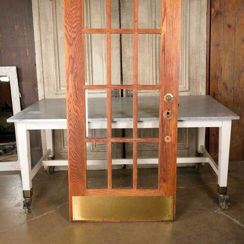 #51141 34x81 Antique 12 Lite Oak French Entry Door image 3