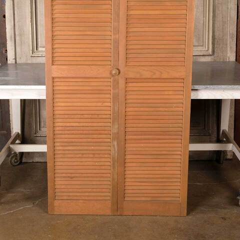 #51213 35x80 Salvaged Louvered Wood Bifold Doors image 3