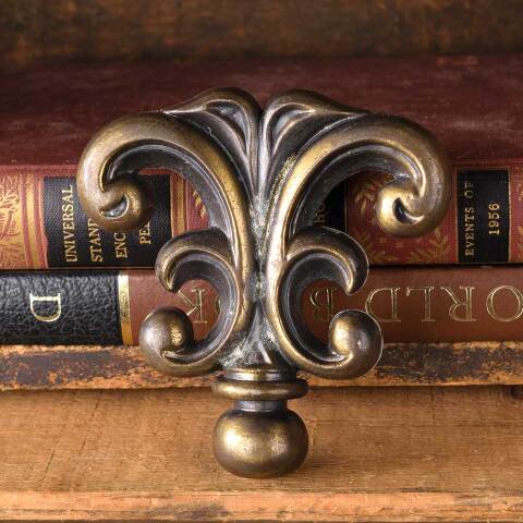 #51235 Vintage Brass Furniture Drawer Handle Pull image 2