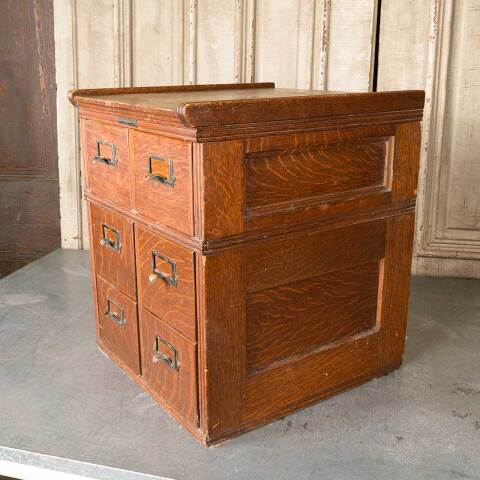 #51253 Small Antique Oak Stackable Card Catalog image 3