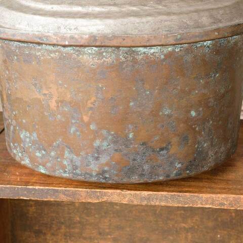 #51254 Antique Hammered Metal Pot with Lid image 3