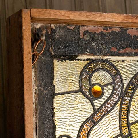 #51255 Salvaged Large Antique Stained Glass Window image 8