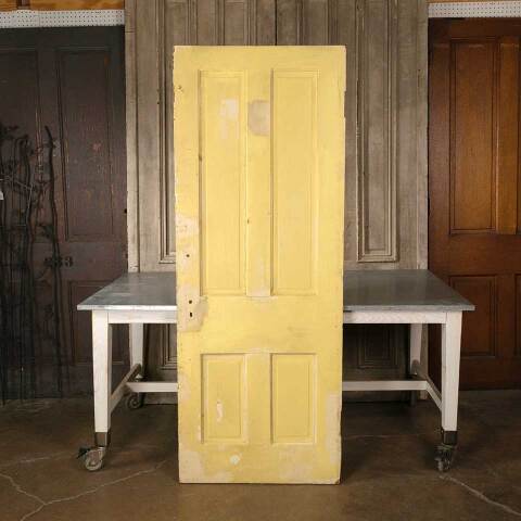 #51289 30x78 Antique 4 Panel Wood Interior Door image 4