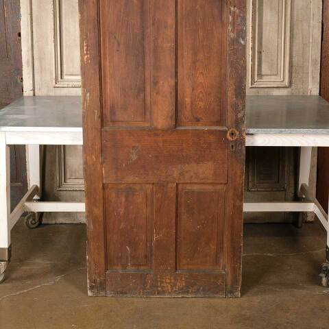 #51290 30x77 Antique 4 Panel Wood Interior Door image 3