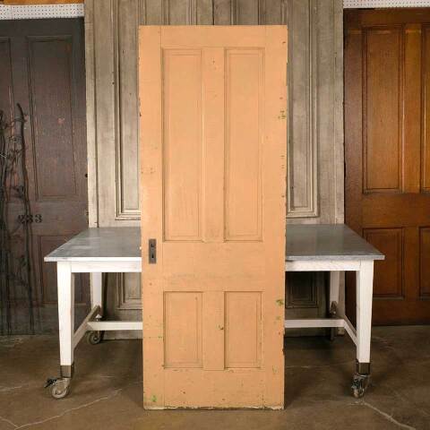 #51291 30x80 Antique 4 Panel Pine Interior Door image 5