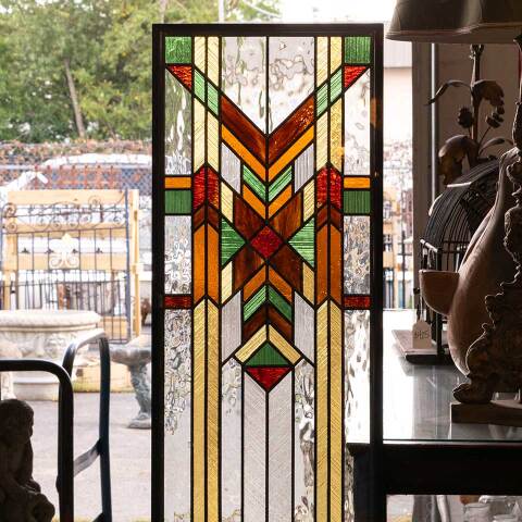 #51309 Salvaged Prairie Style Stained Glass Panel image 5