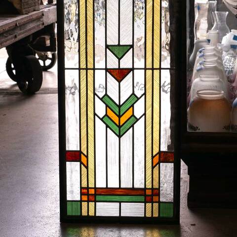 #51309 Salvaged Prairie Style Stained Glass Panel image 7
