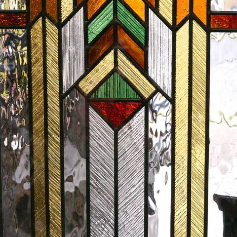 #51309 Salvaged Prairie Style Stained Glass Panel image 6