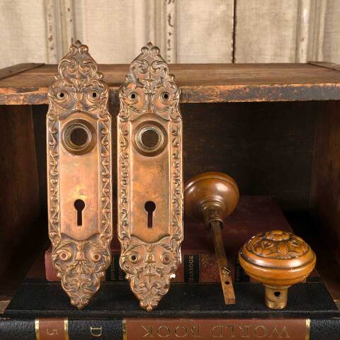 #51343 Antique Brass Reading Door Hardware Set image 8