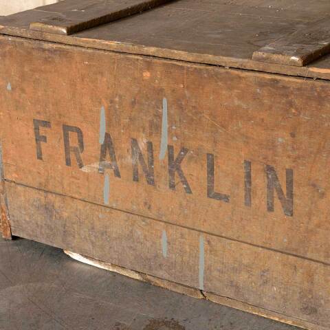 #51589 Antique Franklin Brewery Wood Bottle Crate image 2