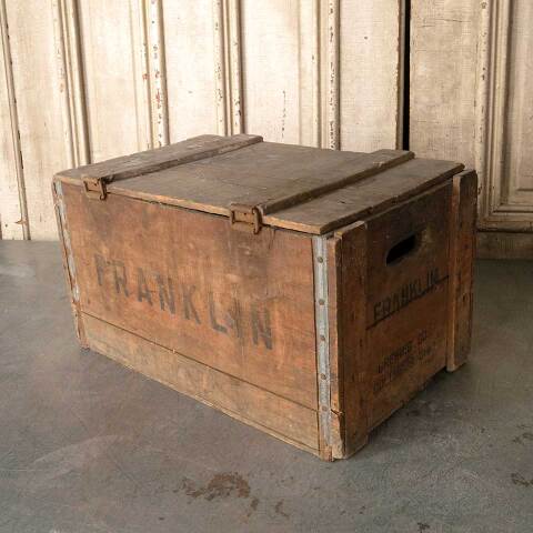#51589 Antique Franklin Brewery Wood Bottle Crate image 5