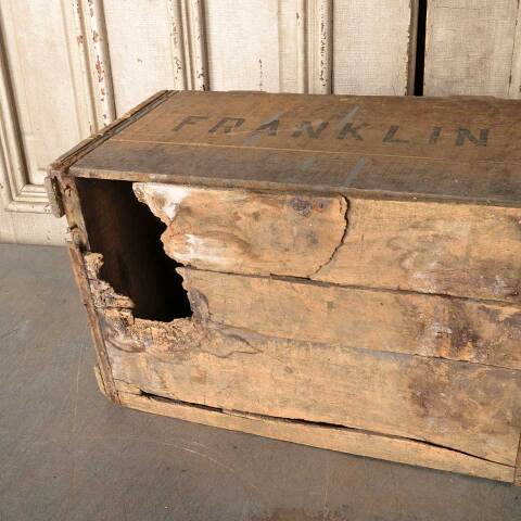 #51589 Antique Franklin Brewery Wood Bottle Crate image 8