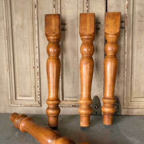 #51637 Set of 4 Turned Wood Table Legs image 5