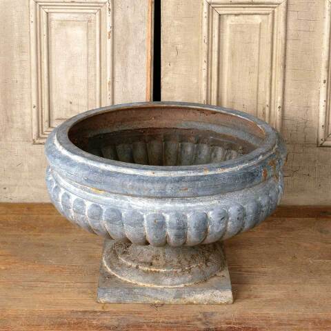 #51668 Salvaged Cast Iron Garden Urn Planter image 2