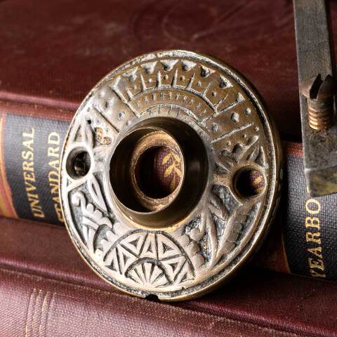 #51742 Antique Porcelain & Brass Door Hardware Set image 8