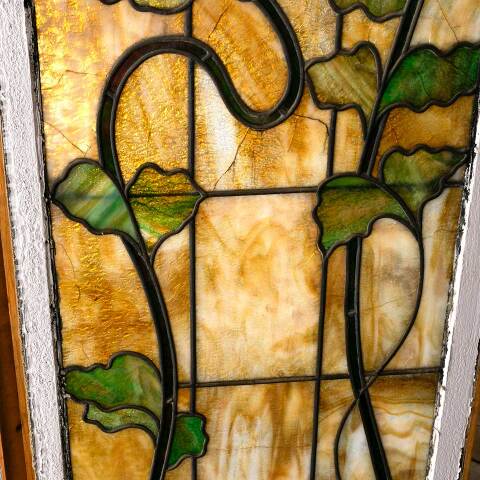 #51762 Salvaged Antique Stained Glass Window Set image 8