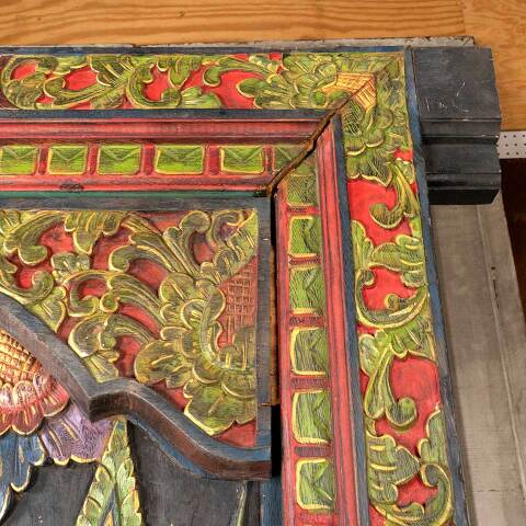 #51783 39x78 Salvaged Carved Wood Temple Doors image 5