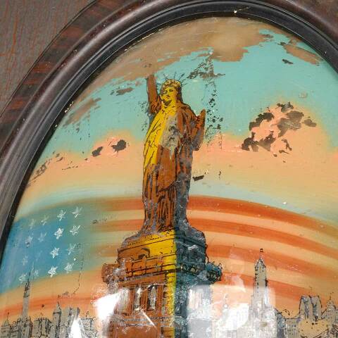 #51816 Statue of Liberty Reverse Painting on Glass image 4