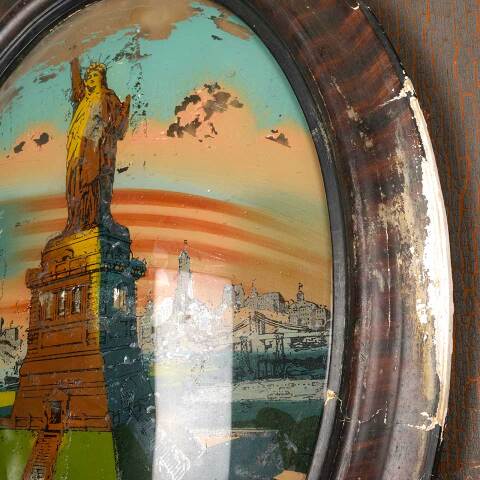 #51816 Statue of Liberty Reverse Painting on Glass image 7