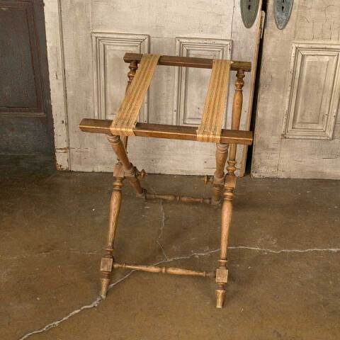 #51819 Antique Ornate Oak Folding Luggage Valet image 6