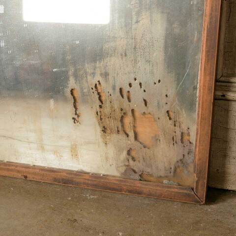 #51820 Salvaged Antique Wood Framed Wall Mirror image 3