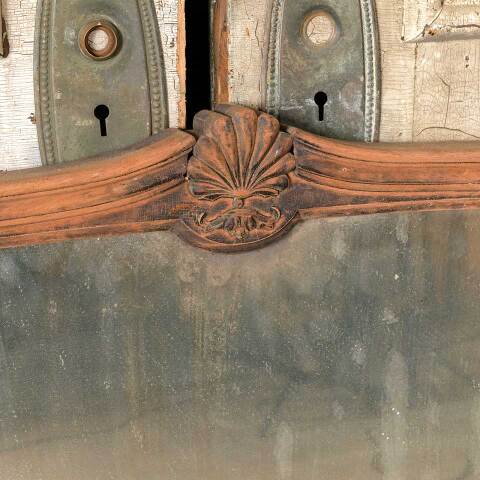 #51820 Salvaged Antique Wood Framed Wall Mirror image 4