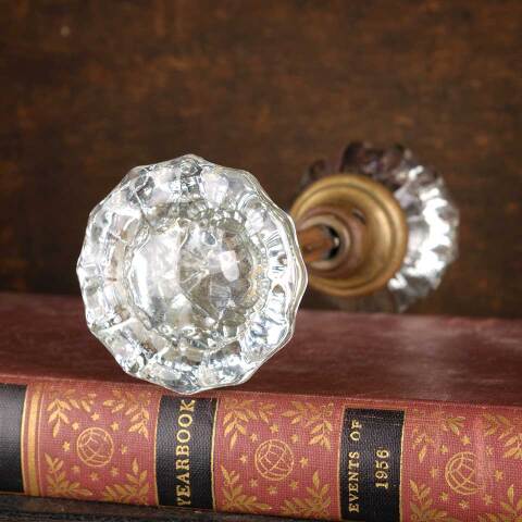 #51961 Antique Fluted Glass Doorknobs Hardware image 2