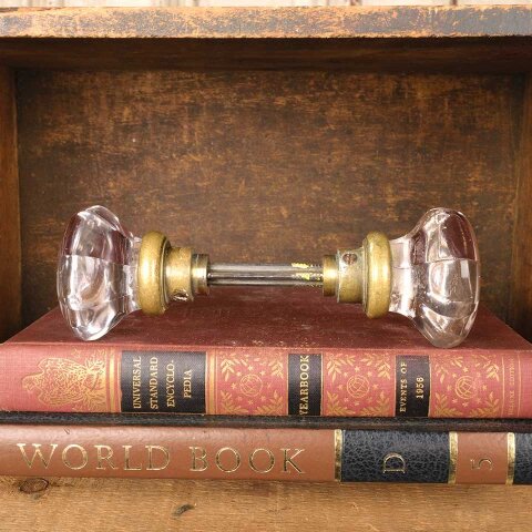 #52049 Antique Glass Doorknobs Door Hardware Set image 2