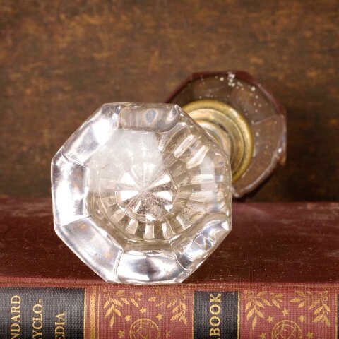 #52049 Antique Glass Doorknobs Door Hardware Set image 3