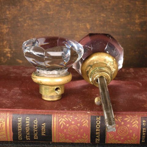 #52049 Antique Glass Doorknobs Door Hardware Set image 6